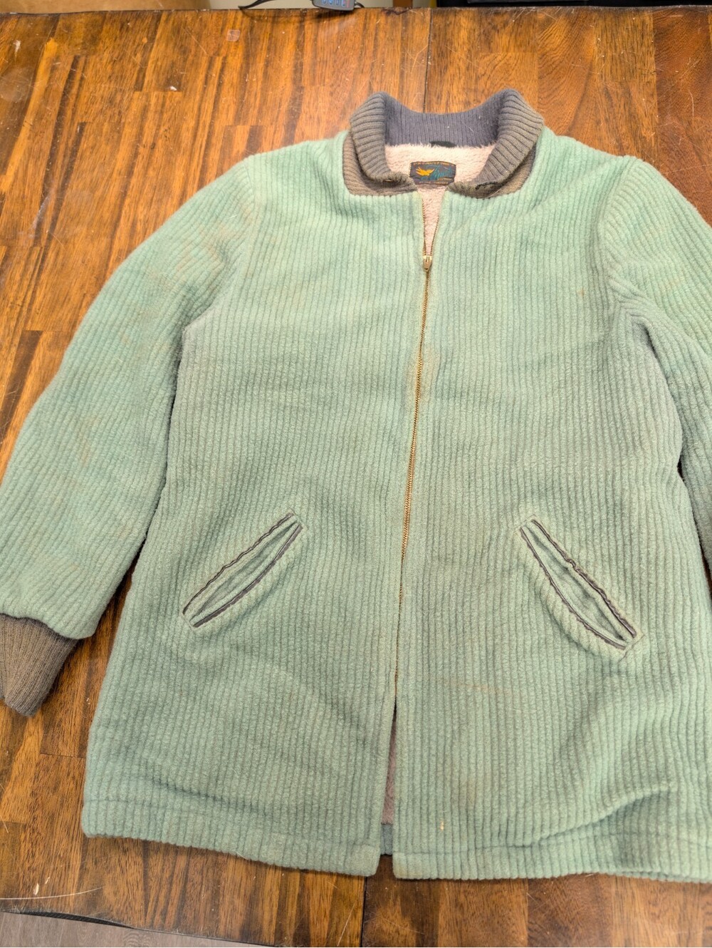 Finch Corduroy Pharaoh Clicker Vintage 50s Coat Mint Green L
